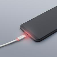 Adatkábel - USB Type-C LED fénnyel ezüst - 1 m