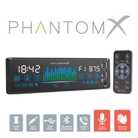 Fejegység &#34;PhantomX&#34; - 1 DIN - 4 x 50 W - gesztusverzélés - BT - MP3 - AUX - USB