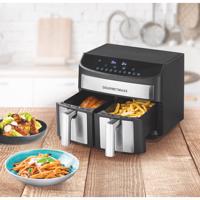 GOURMETMAXX Forrólevegős fritőz/ Airfryer KÉTKAMRÁS 7L 2400W