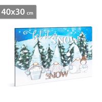 LED-es fali hangulatkép - &#34;Let it snow&#34; -  2 x AA, 40 x 30 cm