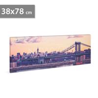 LED-es fali hangulatkép - &#34;New York&#34; -  2 x AA, 38 x 78 cm