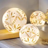 LED fénygömbök Golden Leaf, 3 darabos készlet